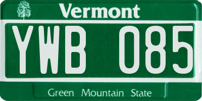 VT license plate YWB085