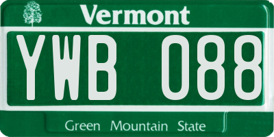 VT license plate YWB088