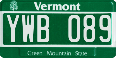 VT license plate YWB089