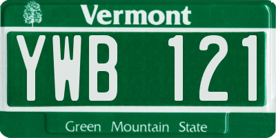 VT license plate YWB121