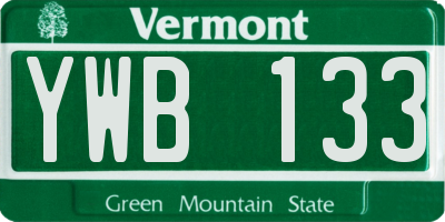 VT license plate YWB133