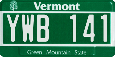 VT license plate YWB141