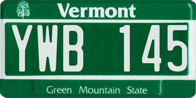 VT license plate YWB145