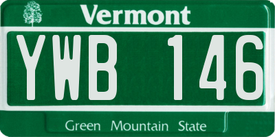 VT license plate YWB146