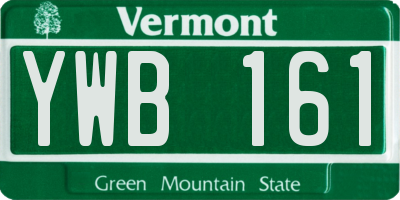 VT license plate YWB161
