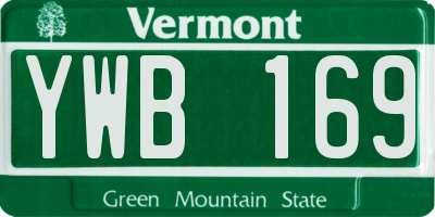VT license plate YWB169