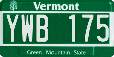 VT license plate YWB175
