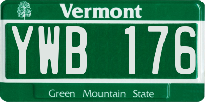 VT license plate YWB176