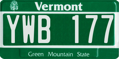 VT license plate YWB177
