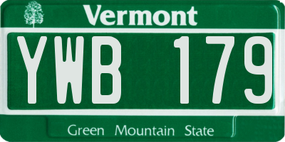 VT license plate YWB179