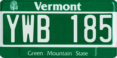 VT license plate YWB185