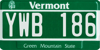 VT license plate YWB186