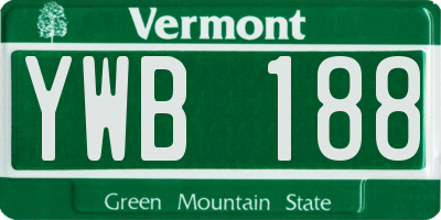 VT license plate YWB188