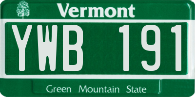 VT license plate YWB191