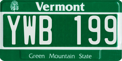 VT license plate YWB199