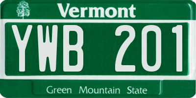 VT license plate YWB201