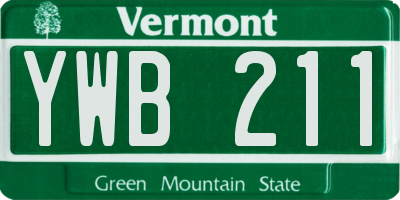 VT license plate YWB211