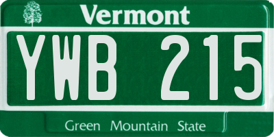 VT license plate YWB215