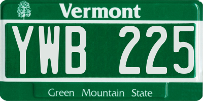 VT license plate YWB225