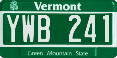 VT license plate YWB241