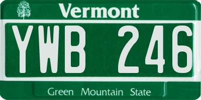 VT license plate YWB246