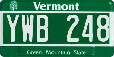 VT license plate YWB248