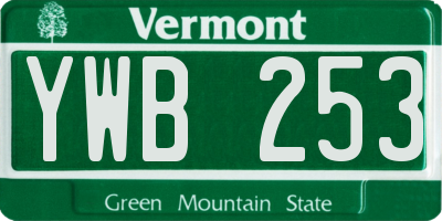 VT license plate YWB253