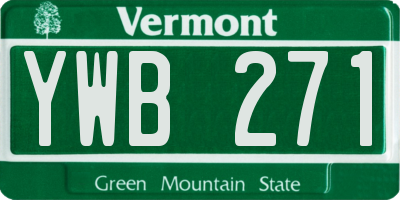 VT license plate YWB271