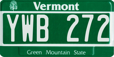 VT license plate YWB272