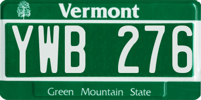 VT license plate YWB276