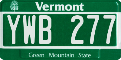 VT license plate YWB277