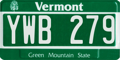 VT license plate YWB279