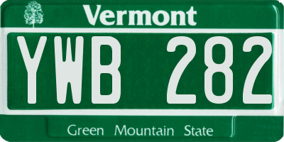 VT license plate YWB282