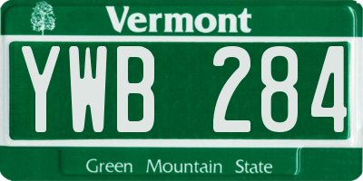 VT license plate YWB284