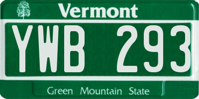 VT license plate YWB293