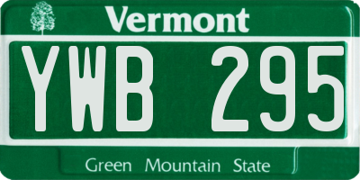 VT license plate YWB295
