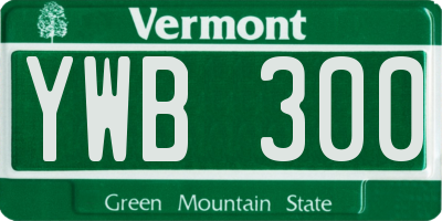 VT license plate YWB300