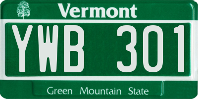 VT license plate YWB301