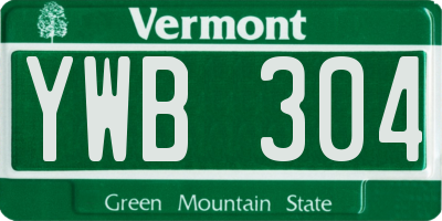 VT license plate YWB304