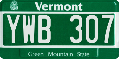 VT license plate YWB307