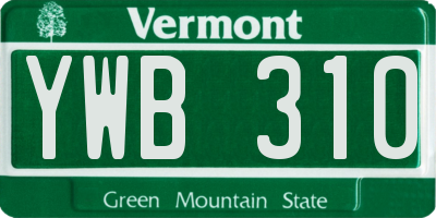 VT license plate YWB310