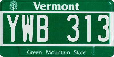 VT license plate YWB313