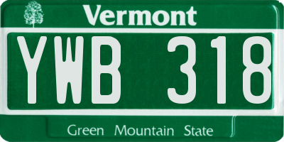 VT license plate YWB318