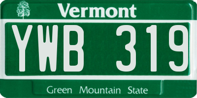 VT license plate YWB319