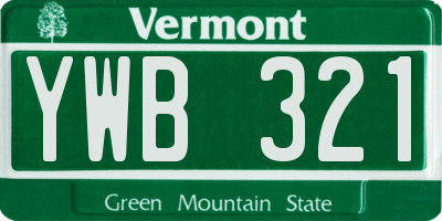 VT license plate YWB321