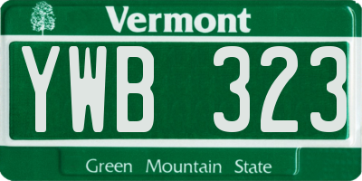 VT license plate YWB323