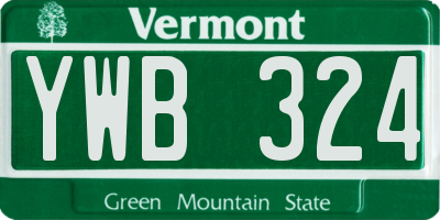 VT license plate YWB324