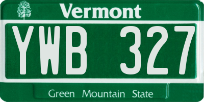 VT license plate YWB327