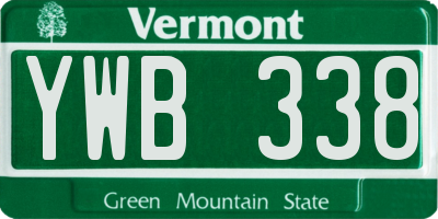 VT license plate YWB338