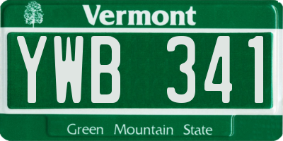 VT license plate YWB341